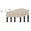 Button-Tufted Fabric Upholstered Adjustable Height Headboard