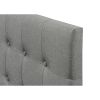 Grey Contemporary Button-Tufted Headboard Upholstered Fabric