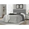 Grey Contemporary Button-Tufted Headboard Upholstered Fabric