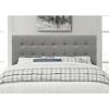 Grey Contemporary Button-Tufted Headboard Upholstered Fabric