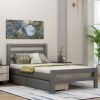 Grey Low Profile 2 Drawer Storage Platform Bed