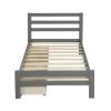 Grey Low Profile 2 Drawer Storage Platform Bed