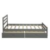 Grey Low Profile 2 Drawer Storage Platform Bed