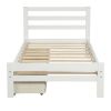 White Low Profile 2 Drawer Storage Platform Bed