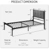 Platform Bed Frame with Gray Button Tufted Upholstered Headboard