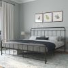 Vintage Metal Platform Bed Frame with Headboard and Footboard