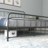 Vintage Metal Platform Bed Frame with Headboard and Footboard