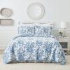 White Floral Reversible 3 Piece Bed-in-a-Bag Floral Cotton Quilt Set