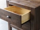Farmhouse Style Solid Pine Wood 2-Drawer Nightstand Bedside Table
