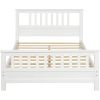 Full Size Bed with Pine Wood Slatted Platform Headboard Footboard Full Size Bed