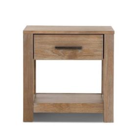 Farmhouse Traditional Wood 1-Drawer Nightstand Bedside Table