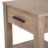 Farmhouse Traditional Wood 1-Drawer Nightstand Bedside Table