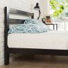Metal Platform Bed Frame with Headboard and Wood Slats