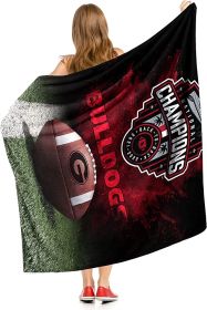 Northwest Licensed Officially NCAA Georgia Bulldogs 2022 National Football Champions Silk Touch Throw Blanket, 50" x 60", Radial
