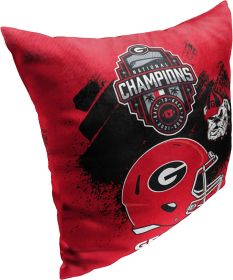 Northwest Licensed Officially NCAA Georgia Bulldogs 2022 National Football Champions Pillow, 18" x 18", Achieve