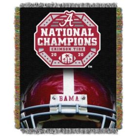 Licensed Officially NCAA FB Champs Alabama 2020 NCAA National Football Champions Alabama Crimson Tide Tapestry Woven Throw