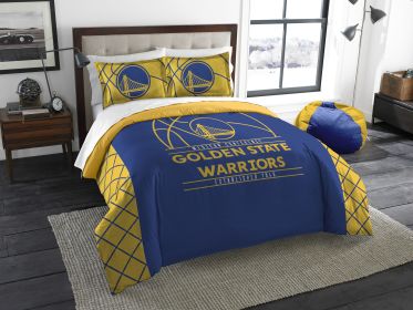 Warriors Licensed Officially NBA "Reverse Slam" Full/Queen Comforter & Sham Set; 86" x 86"
