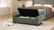 50" Ottoman Bench in Textured Fabric, Rectangular Design with Hinged Lid for Seating, Footrest, and Hidden Storage, Perfect for Living Room, Bedroom