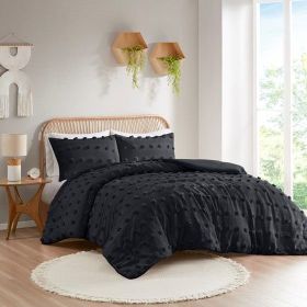 Clip Jacquard Pompom Comforter Set with Antimicrobial Treatment