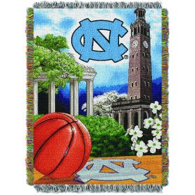 UNC Licensed Officially NCAA Collegiate "Home Field Advantage" Woven Tapestry Throw
