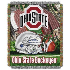 Ohio State Licensed Officially NCAA Collegiate "Home Field Advantage" Woven Tapestry Throw