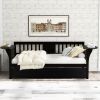 Twin Wooden Daybed with Trundle Bed, Sofa Bed for Bedroom Living Room
