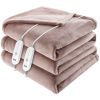 VEVOR Heated Blanket Electric Soft Flannel Heating Blanket with 10 Hours Timer Auto-off & 5 Heating Levels, Dual Control