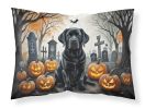 Black Labrador Retriever Spooky Halloween Standard Pillowcase Lightweight Super Soft Easy Care Decorative Artwork Pillowcase, Standard