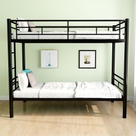 Bunk Bed with Ladder and High Guardrail, able to split, metal - Twin over Twin