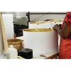 Extra Deep Empire Hardback Lampshade with Washer Fitter, Beige Color Fabric Lampshade for Table Lamps, Natural Linen, 9" Top x 16" Bottom x 12" Height
