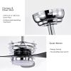 52'' ABS Blades Ceiling Fan with Lights and Remote (6 Speeds Adjustable) , DC Motor Modern Ceiling Fan with 3 ABS Fan Blades & 2 Down Rods