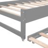 Twin XL Wood Daybed with 2 Trundles, 3 Storage Cubbies, 1 Light for Free and USB Charging Design, Grey