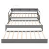 Twin XL Wood Daybed with 2 Trundles, 3 Storage Cubbies, 1 Light for Free and USB Charging Design, Grey