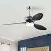 52'' ABS Blades Ceiling Fan with Lights and Remote (6 Speeds Adjustable) , DC Motor Modern Ceiling Fan with 3 ABS Fan Blades & 2 Down Rods