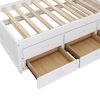 Solid Pine Captain Bookcase Bed with Trundle Bed and 3 Spacious Under Bed Drawers