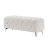 Button-Tufted Ottoman Bench, Upholstered Velvet Footrest Stool Accent Bench for Entryway Living Room Bedroom.