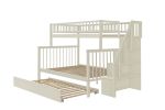 Twin over Full Stairway Bunk Bed with Trundle with Shelves