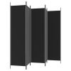 5-Panel Room Divider Black 98.4"x78.7" Fabric