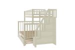 Twin over Full Stairway Bunk Bed with Trundle with Shelves