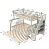 Twin over Full Stairway Bunk Bed with Trundle with Shelves