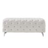 Button-Tufted Ottoman Bench, Upholstered Velvet Footrest Stool Accent Bench for Entryway Living Room Bedroom.
