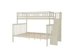 Twin over Full Stairway Bunk Bed with Trundle with Shelves
