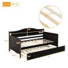 Twin Wooden Daybed with Trundle Bed, Sofa Bed for Bedroom or Living Room