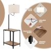 360�� Rotatable Floor Lamp with End Table and USB Charging Ports
