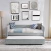 Daybed with Trundle Upholstered Tufted Sofa Bed, Twin Size, Boucle Fabric, Grey(83"x43"x29.5")