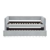 Daybed with Trundle Upholstered Tufted Sofa Bed, Twin Size, Boucle Fabric, Grey(83"x43"x29.5")