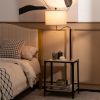 360�� Rotatable Floor Lamp with End Table and USB Charging Ports