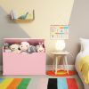 Kids Toy Wooden Flip-top Storage Box Chest Bench with Cushion Hinge