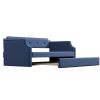 Upholstered Daybed with Trundle, Wood Slat Support,Upholstered Frame Sofa Bed