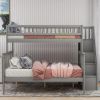 Twin over Full Stairway Bunk Bed with Storage with Shelves